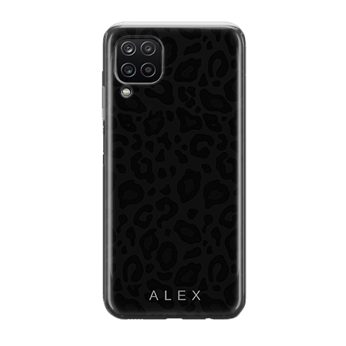 Noir Leopard Galaxy A12 Phone Case