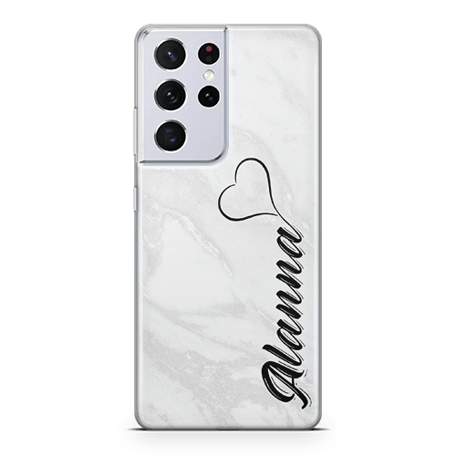 White Marble Monogram iPhone 12 Case