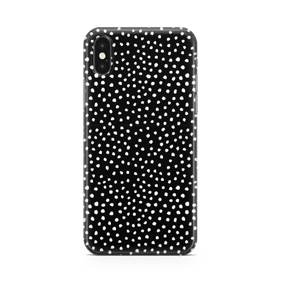 Black Polka iPhone X Case