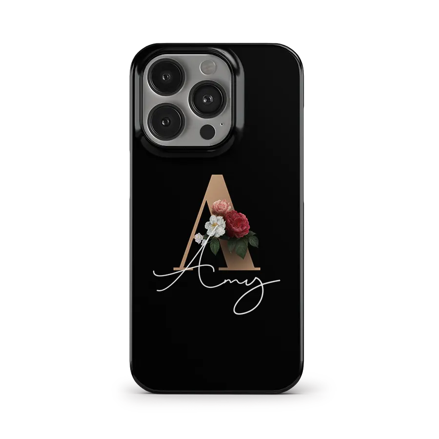 Floral Initial iPhone 15 Pro Case