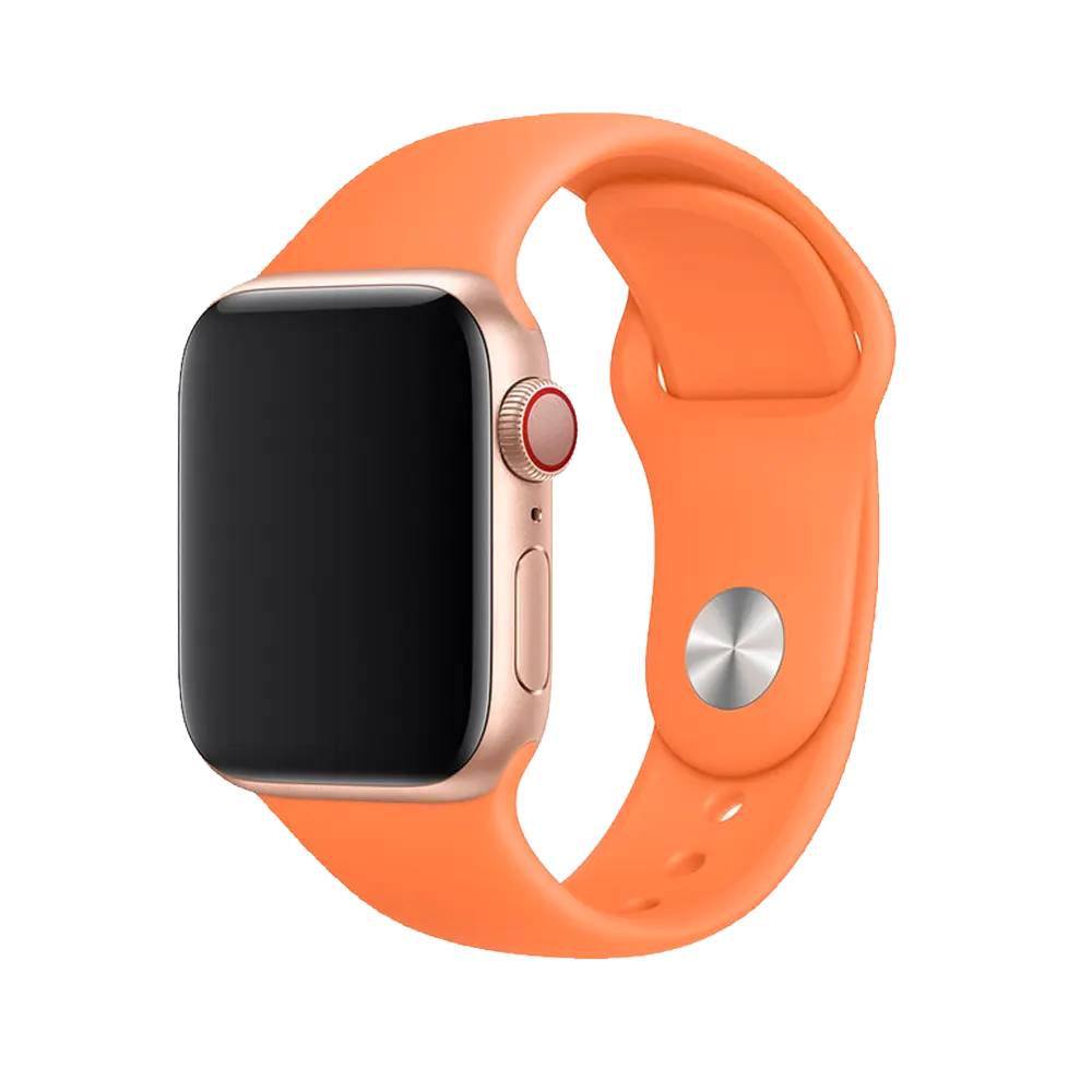 Orange silicone apple watch band