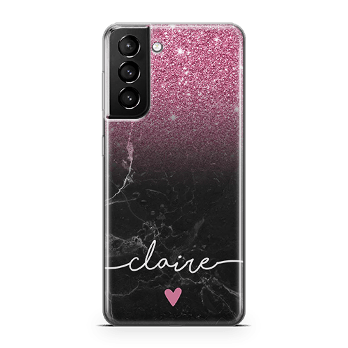 Raspberry Glitter Galaxy s21 fe case