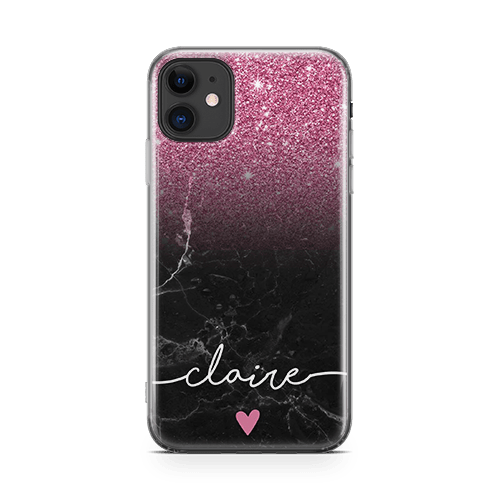 Raspberry Glitter iPhone 11 case