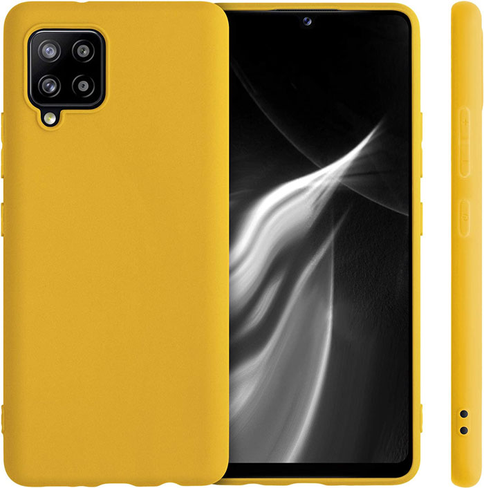 Samsung-A42-Yellow-Silicone-case-3d-view