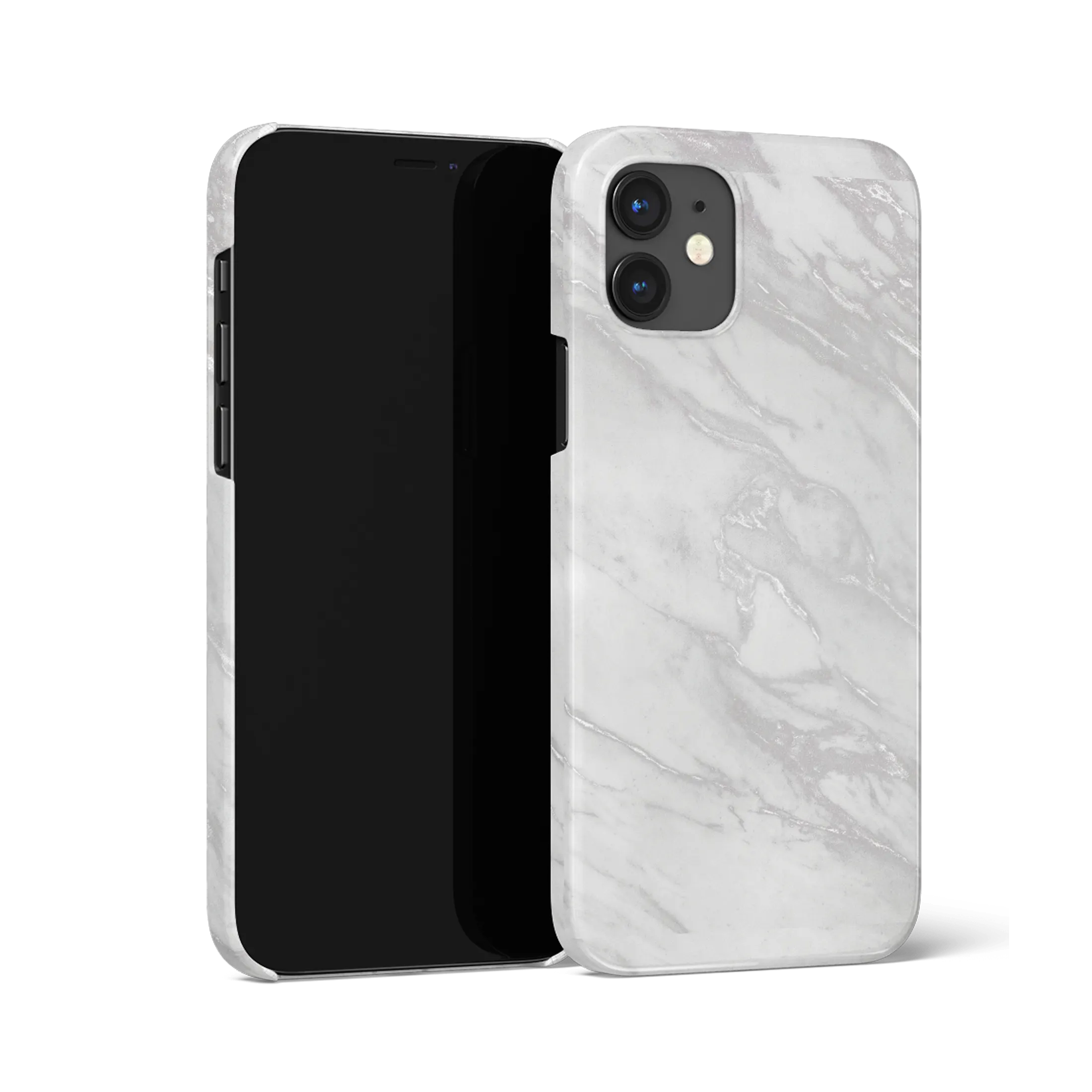 White Marble iphone 12 case side view