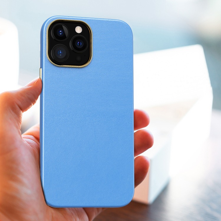blue electroplate leather case