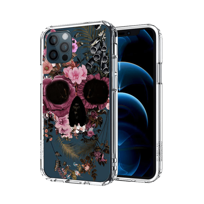 floral skull iphone 12 pro case