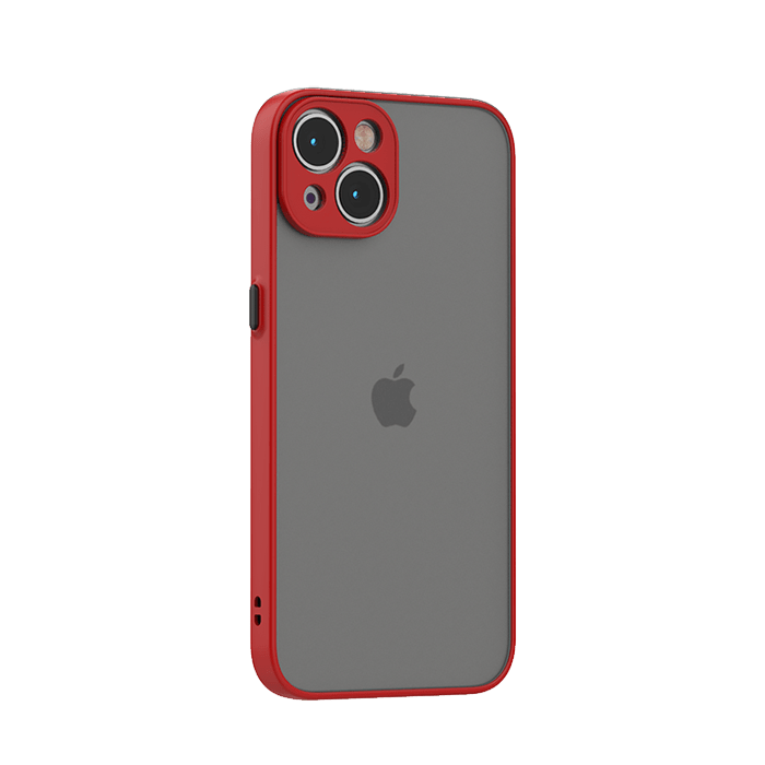 frosted shield iPhone 13 case red