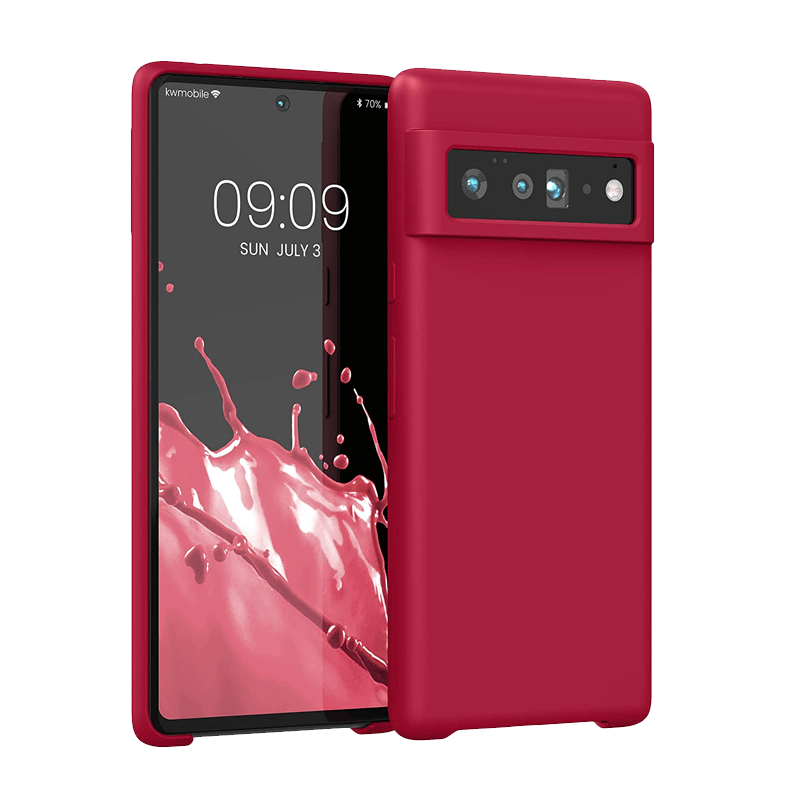 liquid silicone google pixel 6 case cherry red