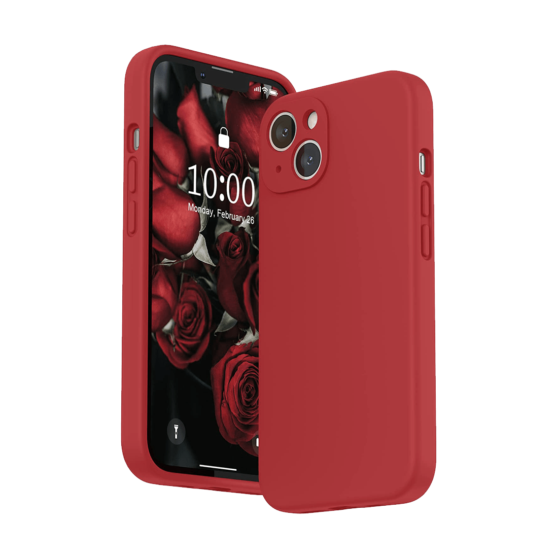 red Liquid Silcione iPhone 13 Case_