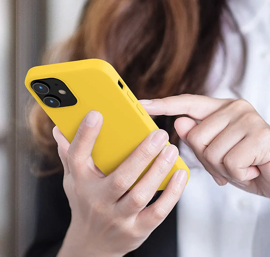 yellow silicone iphone 12 case front